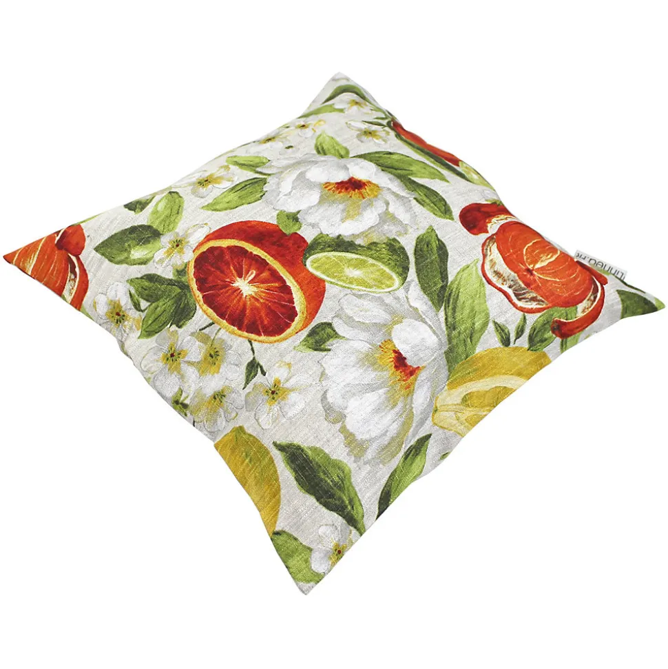 Housse de coussin 45x45 cm GALLINA Agrumes 100% Lin