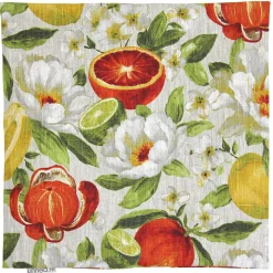 Housse de coussin 45x45 cm GALLINA Agrumes 100% Lin