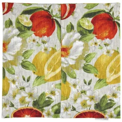 Housse de coussin 45x45 cm GALLINA Agrumes 100% Lin
