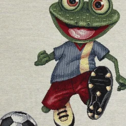 Housse de coussin 45x45 cm GRAZIE Grenouille footballeuse polycoton acrylique