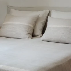 Housse de coussin ZAGORA pur coton 250 g/m² 50x70 cm beige lin