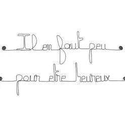 Il en faut peu pour être heureux - Sculpture fil de fer 50-60 cm - Bijoux de mur