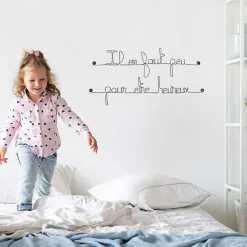 Il en faut peu pour être heureux - Sculpture fil de fer 50-60 cm - Bijoux de mur