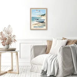 Image encadrée côte d'opale entre ciel et mer Dada Art cadre en bois 30x40 cm