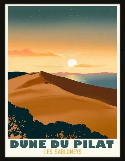 Image encadrée dune du pilat Dada Art cadre noir 30x40 cm