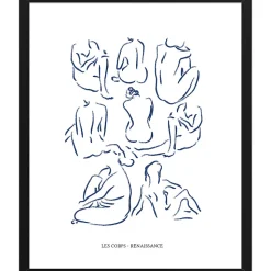 Image encadrée les corps noir et blanc L.50 x l.40 cm