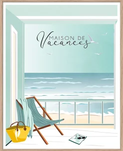 Image encadrée maison de vacances Dada Art cadre en bois 30x40 cm