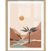 Image encadrée oasis du désert beige et terracotta l.33 x H.43 cm CM creation