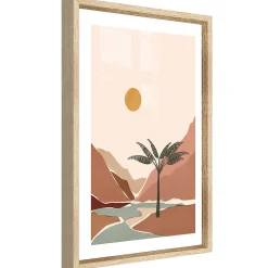 Image encadrée oasis du désert beige et terracotta l.33 x H.43 cm CM creation