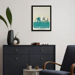 Image encadrée pays Nantais le grand éléphant cadre noir 30x40 cm Dada Art