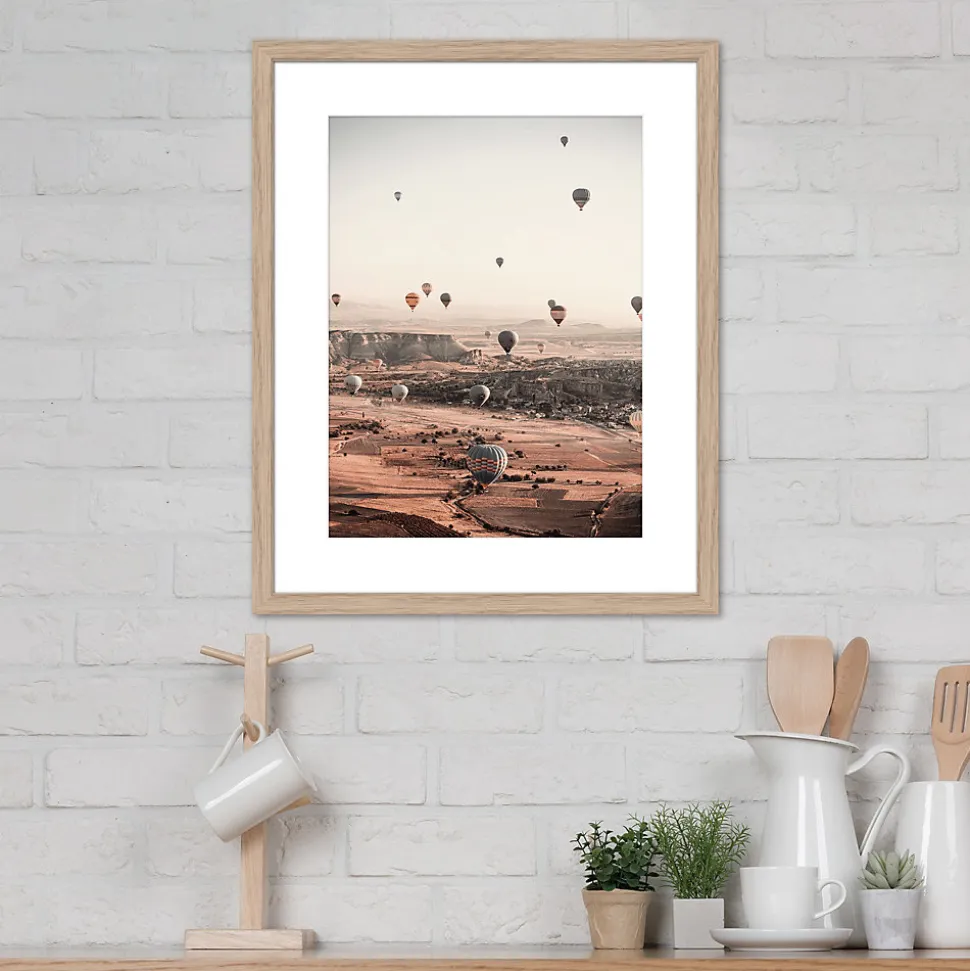 Image encadrée paysage de montgolfières l.40 x H.50 cm Dada Art