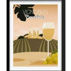 Image encadrée paysage touristique jaune l.43 x L.53 cm