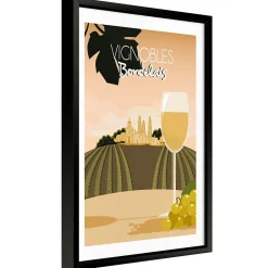 Image encadrée paysage touristique jaune l.43 x L.53 cm