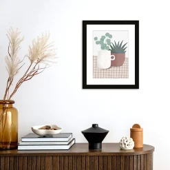 Image encadrée plantes en pot biege l.24 x H.30 Dada Art