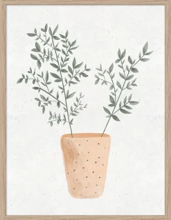 Image encadrée pot floral beige l.30 x H.40 cm Dada Art