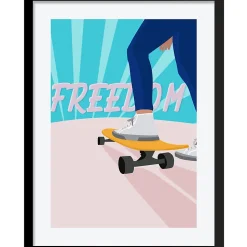 Image encadrée Skate Freed l.30 x H.40 cm