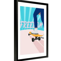 Image encadrée Skate Freed l.30 x H.40 cm