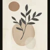 Image encadrée tige et soleil beige l.24 x H.30 cm Dada Art
