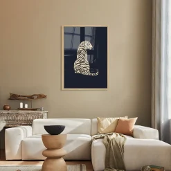 Image encadrée tigre noir et beige l.53 x H.73 cm CM creation
