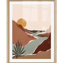 Image encadrée vallée du désert beige et terracotta l.33 x H.43 cm CM creation