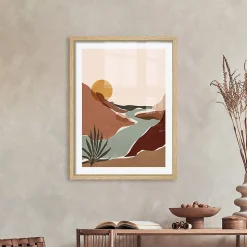 Image encadrée vallée du désert beige et terracotta l.33 x H.43 cm CM creation