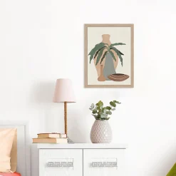 Image encadrée vase et pot ethnique beige l.30 x H.40 cm Dada Art