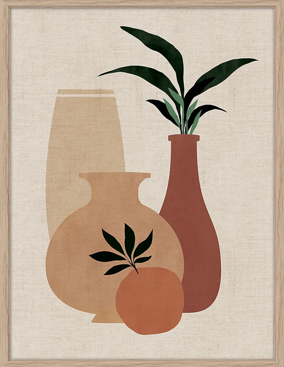 Image encadrée vases et fruit Dada Art l.30 x H.40 cm multicolore