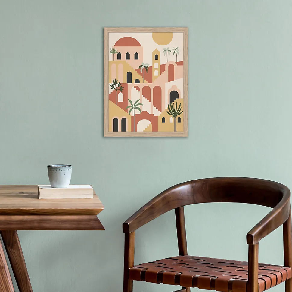 Image encadrée village oriental l.30 x H.40 cm Dada Art