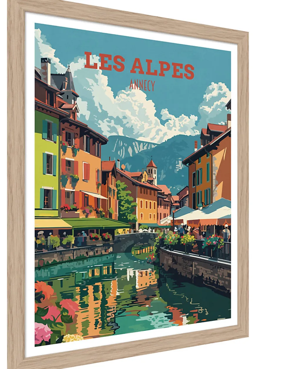 Image encadrée ville d'Annecy multicouleurs l.30 x H.40cm Dada Art