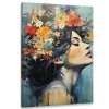 Image PORTRAIT De Femme Visage Fleurs 80cm x 120cm - Parfait pour décorer votre salon, chambre ou bureau avec un design unique et