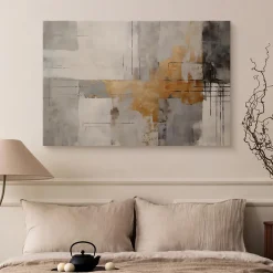 Image Sur Toile Abstraction Peinture 120cm x 80cm - Parfait pour décorer votre salon, chambre ou bureau avec un design unique et