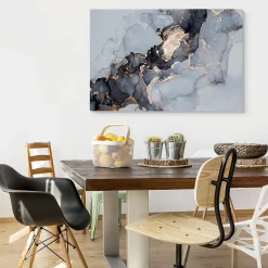 Image Sur Toile MARBRE Abstraction 40cm x 30cm - Parfait pour décorer votre salon, chambre ou bureau avec un design unique et élé