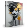 Image Sur Toile Portrait Moderne Visage 50cm x 70cm - Parfait pour décorer votre salon, chambre ou bureau avec un design unique e