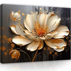 Impression sur toile abstrait fleurs moderne 100x75 cm xxl tableau décoration deco murale intissée pour salon chambre cuisine