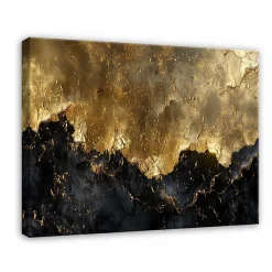 Impression sur toile abstrait or noir moderne 100x75 cm xxl tableau décoration deco murale intissée pour salon chambre cuisine