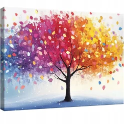 Impression sur toile abstrait arbre moderne 120x80 cm xxl tableau décoration deco murale intissée pour salon chambre cuisine