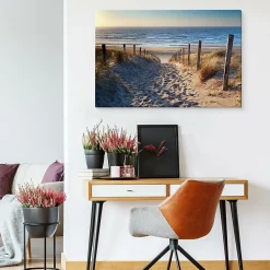 Impression Sur Toile Mer Plage Nature 3D 90cm x 60cm - Parfait pour décorer votre salon, chambre ou bureau avec un design unique