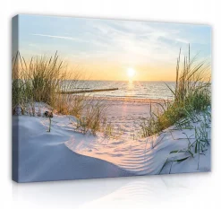 Impression sur toile Plage Nature Mer moderne 60x40 cm xxl tableau décoration deco murale intissée pour salon chambre cuisine