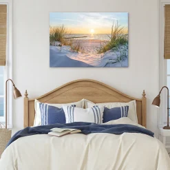 Impression sur toile Plage Nature Mer moderne 60x40 cm xxl tableau décoration deco murale intissée pour salon chambre cuisine