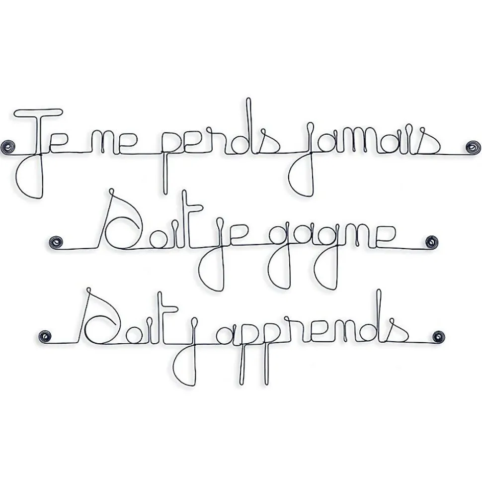 Je ne perds jamais soit je gagne soit j'apprends - Sculpture fil de fer 60-75 cm - Bijoux de mur