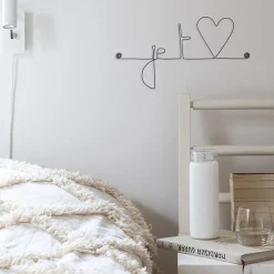 Je t'aime (aime en forme de coeur) - Sculpture fil de fer 30-40 cm - Bijoux de mur