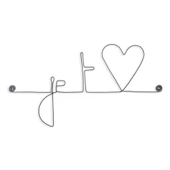 Je t'aime (aime en forme de coeur) - Sculpture fil de fer 30-40 cm - Bijoux de mur