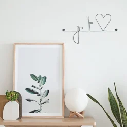 Je t'aime (aime en forme de coeur) - Sculpture fil de fer 30-40 cm - Bijoux de mur