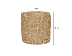 Jenna - pouf - en jute naturelle - Lisa Design