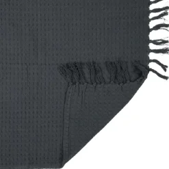 Jeté de canapé en coton gaufré 170x250 cm Gris anthracite