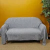 Jeté de canapé 170x250 cm gris anthracite