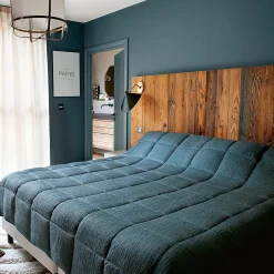 Jeté de lit - Effet Froissé (250x260 cm - Bleu)