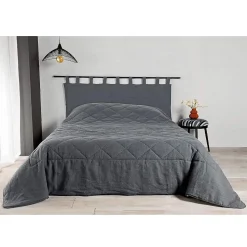 Jeté de lit en 100% lin (180x240 cm - Gris clair)