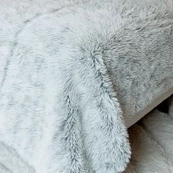 Jeté de lit Imitation Fourrure Doux (130x160 cm - Gris)