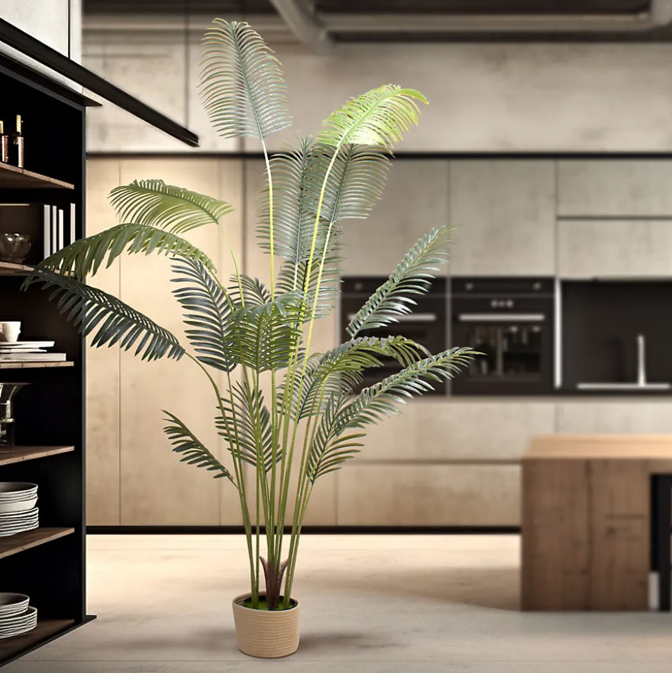 Kentia 210 - Plante Artificielle Tropicale Kentia H210 cm pour l'intérieur et l'extérieur avec pot Beige
